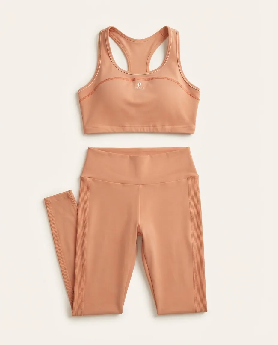 Conjunto Fitness Cajubrasil Pêssego Canelado — Detalhe da peça