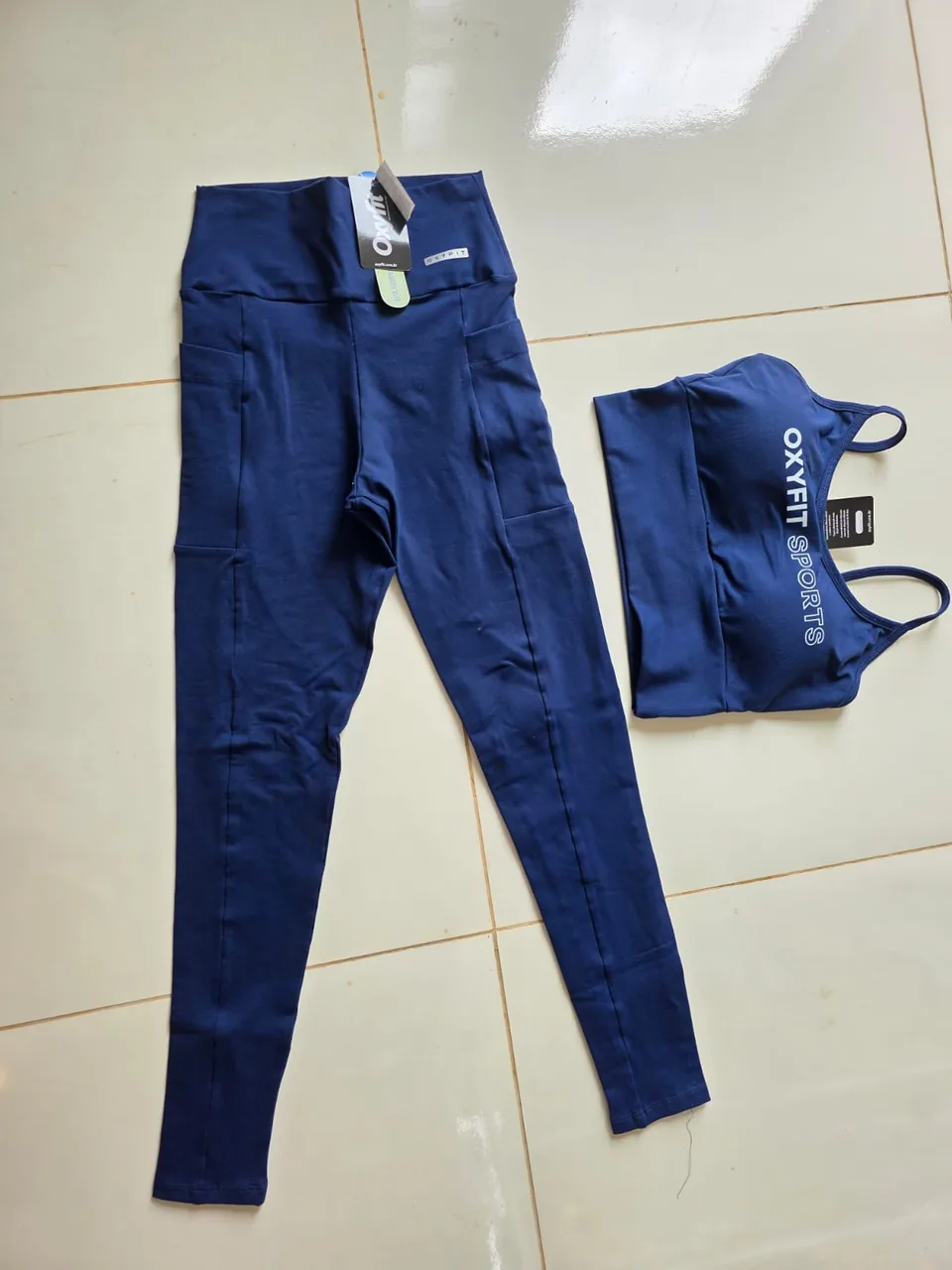 Conjunto Oxyfit Azul Marinho com Bolsos — Foto real, sem filtro