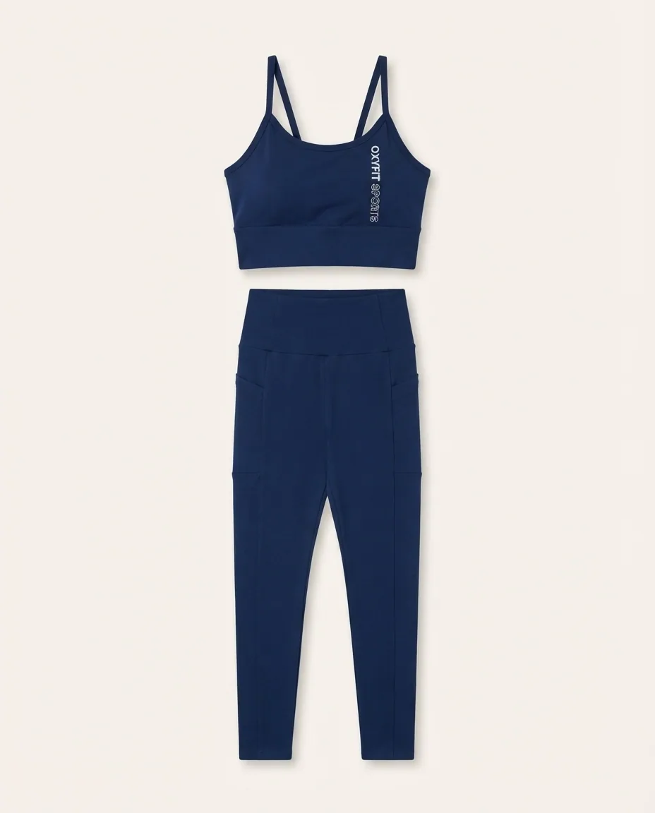 Conjunto Oxyfit Azul Marinho com Bolsos — Detalhe da peça