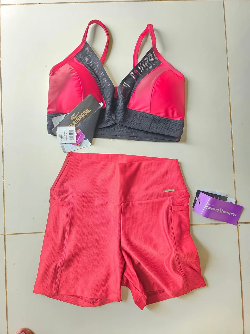 Conjunto Cajubrasil Pink com Top e Short — Foto real, sem filtro