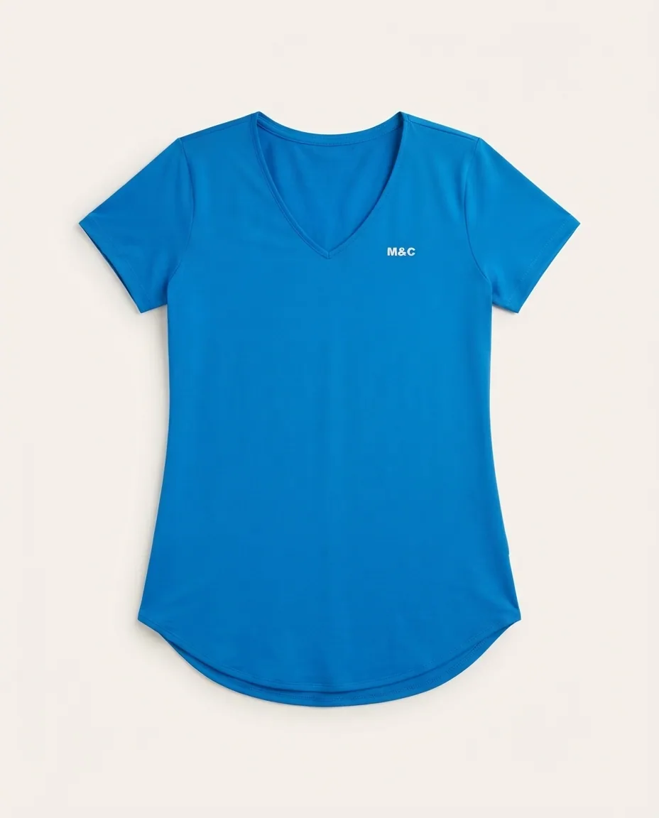 Blusa Azul Movimento & Companhia — Detalhe da peça